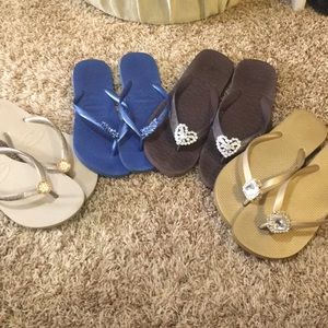 4 pr flip flops Havaianas Crystal 37-38